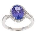 Dyach 14k White Gold Tanzanite and 1/3ct TDW Diamond Ring (G-H, I1-I2)