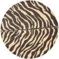 Handmade Zebra Beige Hand-spun Wool Rug (6' Round)