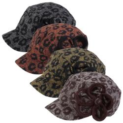 Adi Designs Women's Flower Accent Woven Military Cap
