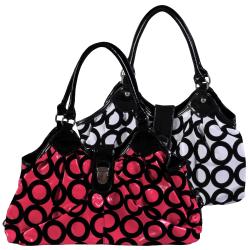 Adi Designs Women's Oversize Double Handle Geometric Print Satchel