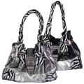 Adi Designs Women's Buckle Detail Double Handel Zebra Print Satchel