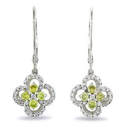 Miadora 10k Gold 1/2ct TDW Yellow/ White Diamond Earrings (G-H, I1-2)