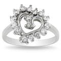 14k White Gold 2/5ct TDW Diamond Heart Ring (I-J, I1-I2)