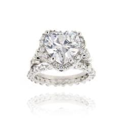 Icz Stonez Sterling Silver Cubic Zirconia 7 1/4ct TGW Bridal Ring Set 