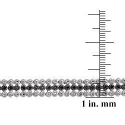 Sterling Silver 1/2ct TDW Black Diamond Three Row Tennis Bracelet