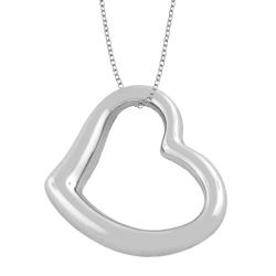 Rhodiumplated Sterling Silver Floating Heart Necklace