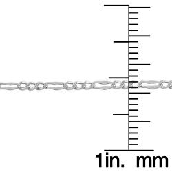 14k White Gold 16-inch Fancy Figaro Link Chain
