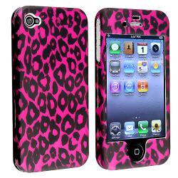 Hot Pink Leopard Snap-on Case for Apple iPhone 4 AT&T/ Verizon