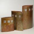 Set of 3 Almond Eye Handwashed Copperleaf Vases (Philippines)