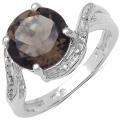 Sterling Silver Smoky Quartz and White Topaz Ring (2 1/2ct TGW)