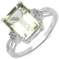 Sterling Silver Lemon Topaz and White Topaz Ring (3 1/10ct TGW)