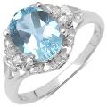 Sterling Silver Blue and White Topaz Ring (2 3/5ct TGW)