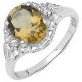 Sterling Silver Champagne Quartz and White Topaz Ring (1 7/10ct TGW)