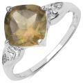 Sterling Silver Champagne Quartz/ White Topaz 2.21ct TGW Ring