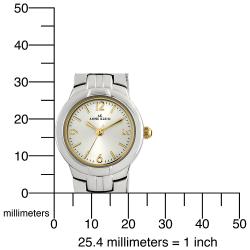 Anne Klein Round Dial Silvertone Metal Bracelet Watch with Goldtone Accents