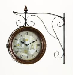 Viva La France Double Sided Metal Wall Hanging Clock