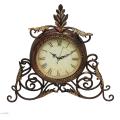 Athena Metal Scroll Table/Desk Clock