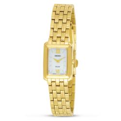 Seiko SUP018 Women's Goldtone Solar Square Dial Watch