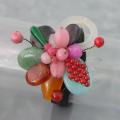 Tropical Cluster Multistone Leather Cuff Bracelet (Thailand)