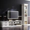 Interior White Media Center and TV stand