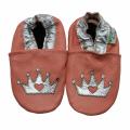 Silver Crown Soft Sole Leather Baby Shoes