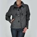 Tabeez Women's Grey Wool-blend Sweater Sleeve Coat