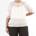Kaelyn Max Women's Plus Size Beige Peasant Blouse