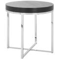 Chic Wood Top Stainless Steel Round End Table