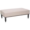 Paris Beige Nailhead Linen Ottoman