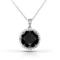 14k Gold 7 1/3ct TDW Certified Black and White Diamond Pendant (H-I, I2)