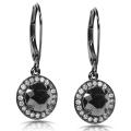 14k Gold 3 7/8ct TDW Certified Black and White Diamond Earrings (H-I, I2)