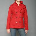 Red Fox Women's Red Double Collar Military-inspired Wool-blend Coat