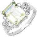 Sterling Silver Lemon Topaz and White Topaz Ring