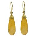 De Buman 18k Yellow Gold Citrine and Diamond Accent Earrings