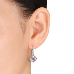 Miadora 10k Gold 1/2ct TDW Pink and White Diamond Earrings (G-H, I2-I3)
