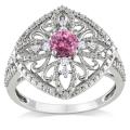 Miadora 10k White Gold 1/2ct TDW Pink and White Diamond Ring (G-H, I2)