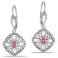 Miadora 10k Gold 1/2ct TDW Pink and White Diamond Earrings (G-H, I2-I3)
