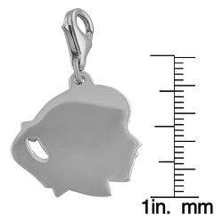 Rhodiumplated Sterling Silver Girl Charm