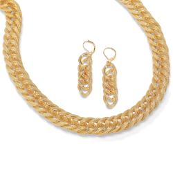 Toscana Collection Goldtone Overlay Filigree Necklace and Earring Set