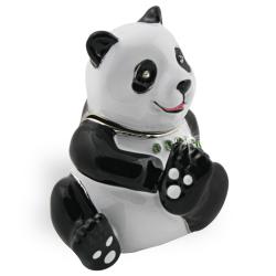 Objet d'art 'Beautiful Orchid' The Panda Bear Trinket Box