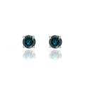 Sterling Silver 1/5ct TDW Blue Diamond Stud Earrings