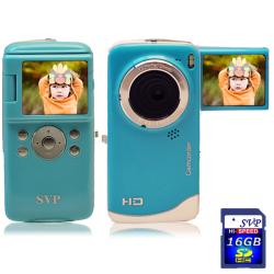 SVP Turquoise High Definitop Digital Camcorder with 16GB SD Card