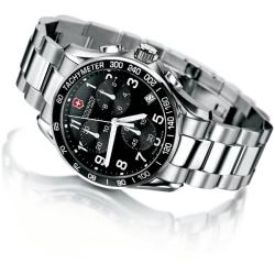 Swiss Army Men's Chrono Classic Black Dial/ Stainless Steel Watch 