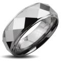 Tungsten Carbide Faceted Ridged Edge Ring (8mm)