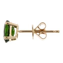 14k Yellow Gold Chrome Diopside Stud Earrings
