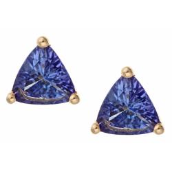 14k Yellow Gold Tanzanite Stud Earrings