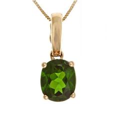 14k Yellow Gold Chrome Diopside Necklace