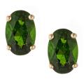 14k Yellow Gold Chrome Diopside Stud Earrings