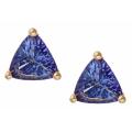 14k Yellow Gold Tanzanite Stud Earrings