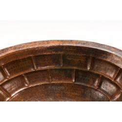 Oval Stacked Stone Under Counter Copper Bathroom Sink